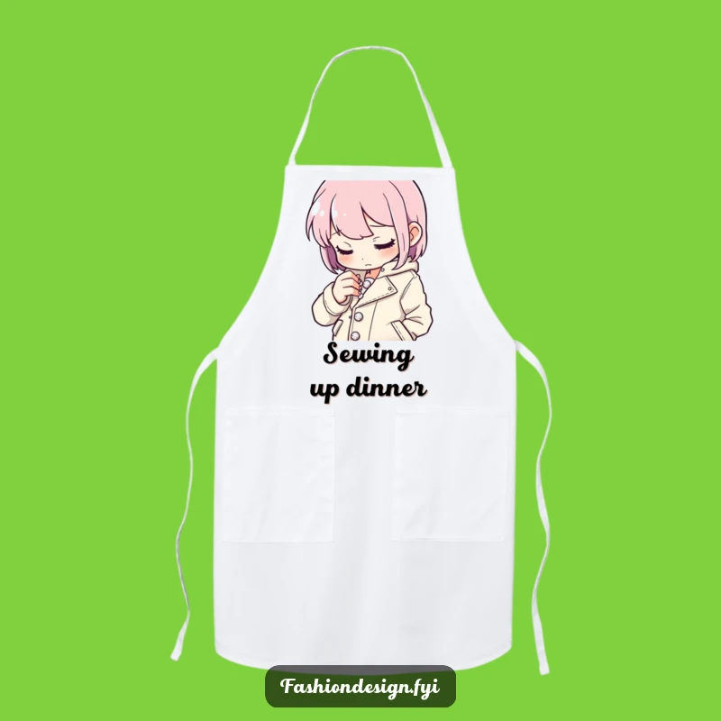 Funny Button Stitcher Apron, Precision in the Kitchen, Great Hobby Gift