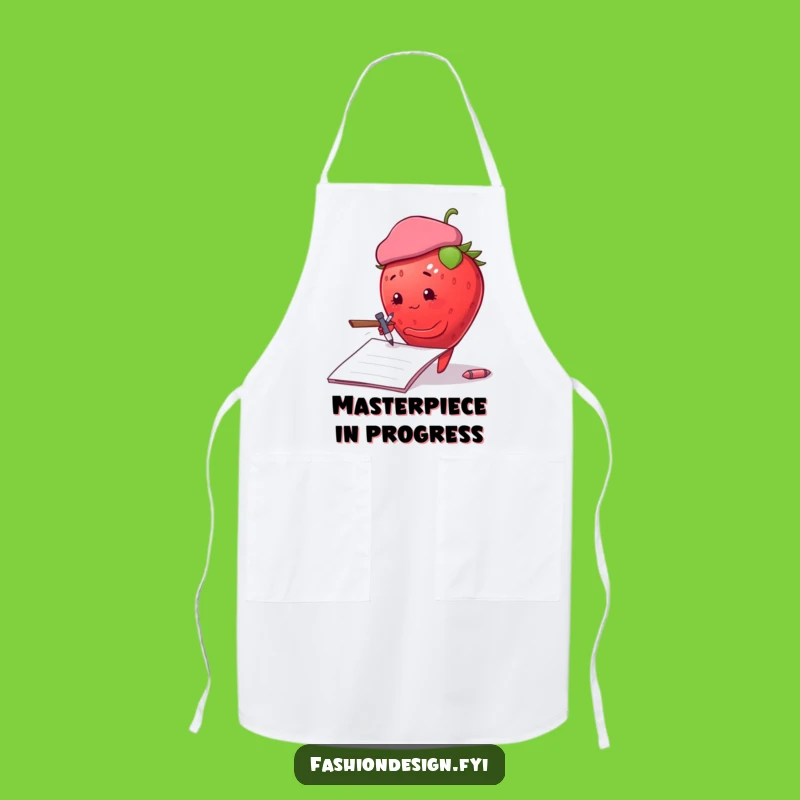 Funny Strawberry Artist Apron: Hilarious Kitchen Wear for Creative Cooks Gift