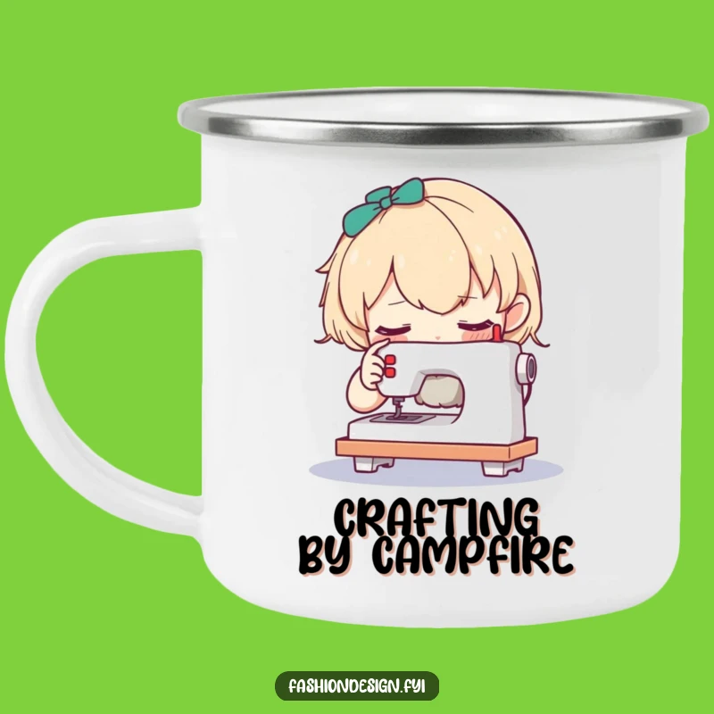 Funny Curious Character Sewing Camping Mug: Miniature Craft Cup Gift