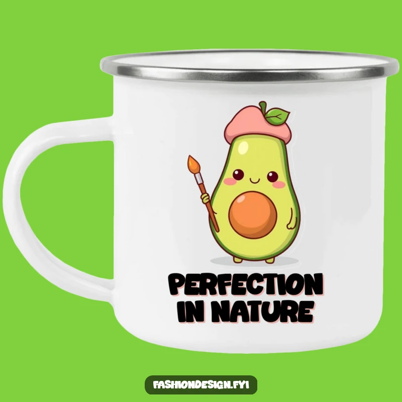 Funny Avocado Artist Camping Mug: Adventure-Ready Art for Outdoor Lovers