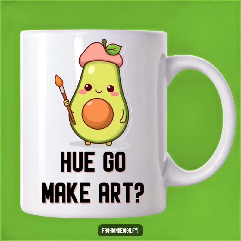 Funny Avocado Artist Mug: Cheerful Painter Gift for Foodie Friends and Art Lovers