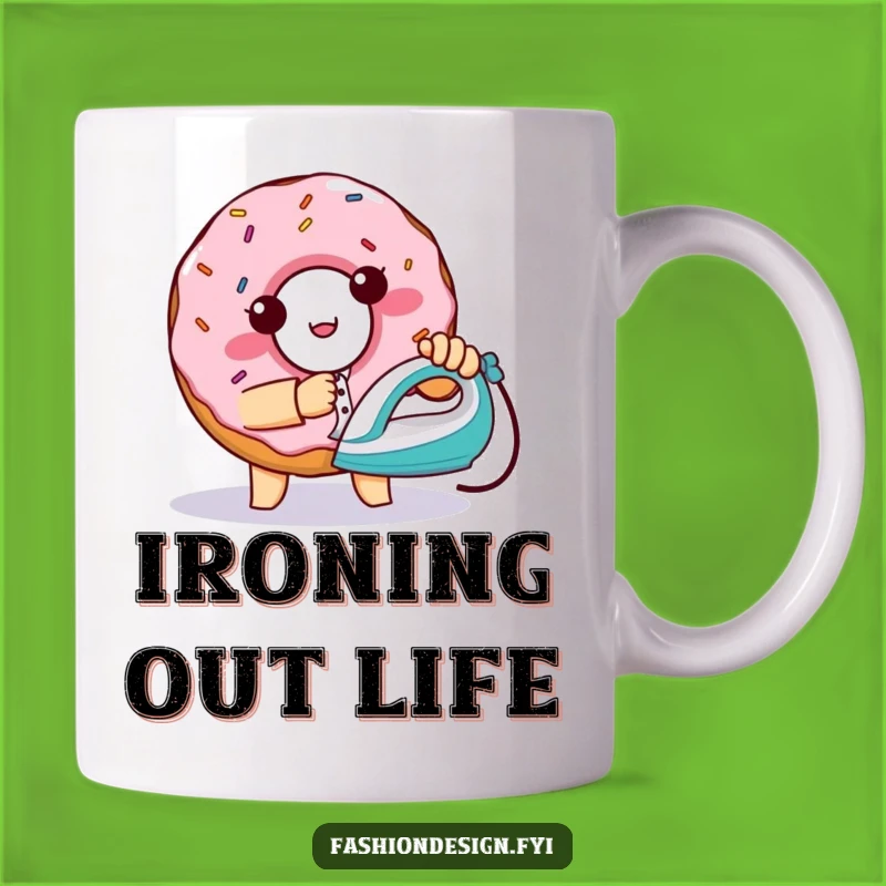 Funny Donut Ironing Mug: Mischievous Baker's Humor Gift for Sweet Mornings
