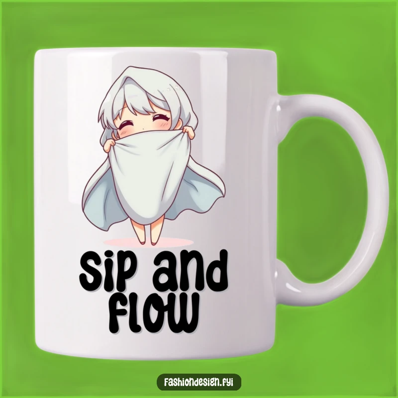Funny Elegant Drape Mug: Cheerful cloth draping, a sophisticated funny gift for artists.