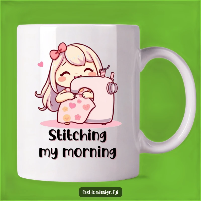 Funny Sewing Machine Character Mug: Stitching Joy, Perfect Seamster's Gift