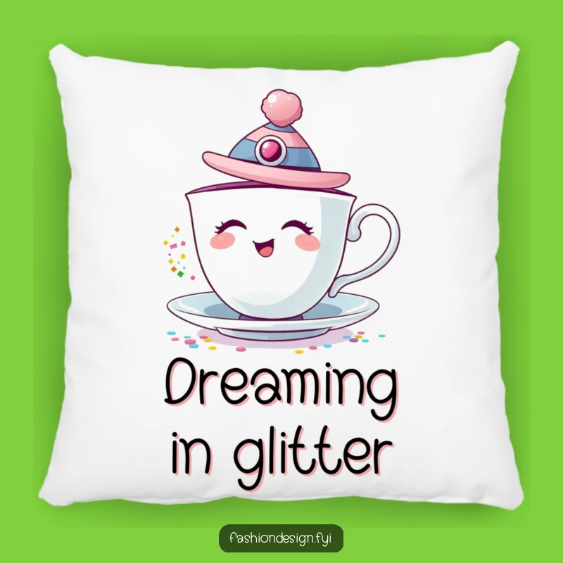 Funny Giggling Teacup Pillow: Add Cozy Sparkle and Whimsy to Your Decor