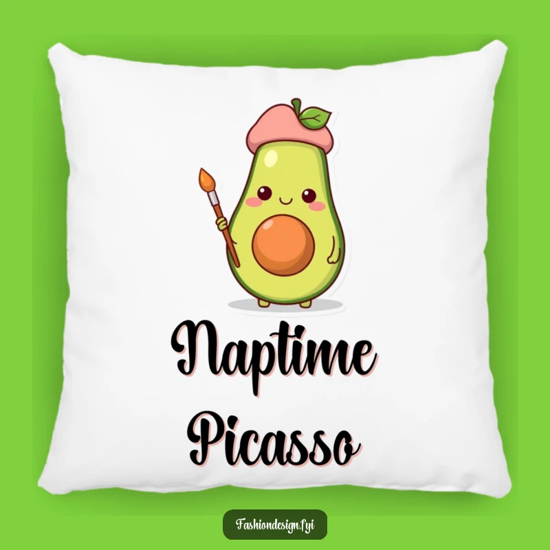 Funny Avocado Artist Pillow: Cozy Comfort and Quirky Decor for Art Lovers