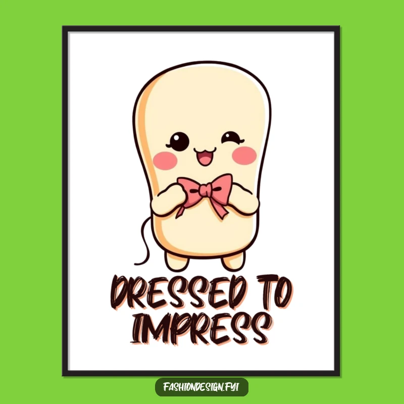 Funny Baguette Sewing Digital Art: Cheerful Baker's Crafty Download Gift