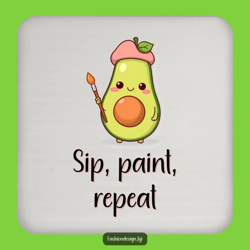 Funny Avocado Artist Coasters: Protect Surfaces with Artistic Charm