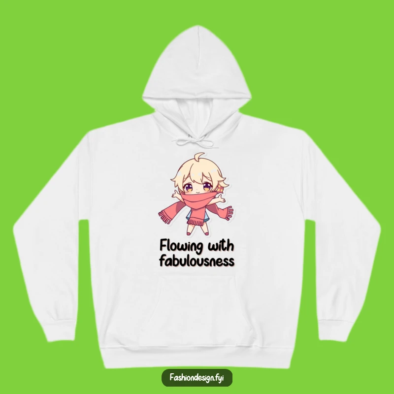 Funny Dramatic Scarf Hoodie: Cozy Playful Character for Theatrical Comfort