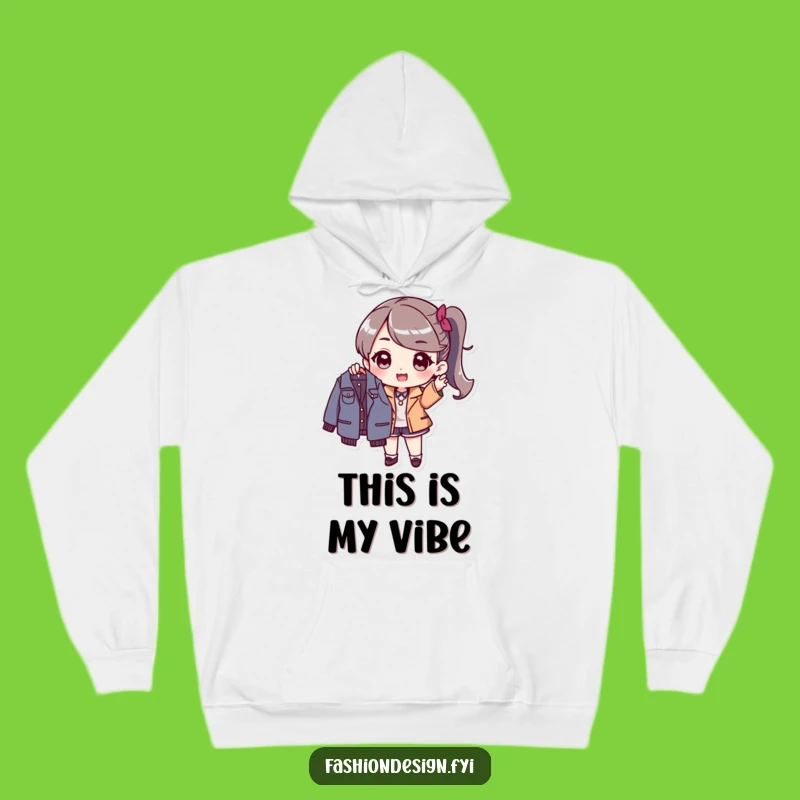 Funny Fashionista Hoodie: Stylish Character with New Garment, Cozy Humorous Gift