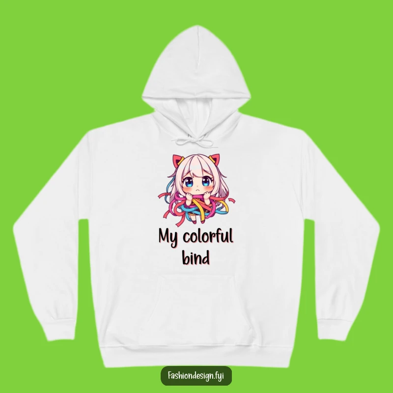 Funny Ribbon Tangle Hoodie: Cozy Up in Comical Disarray