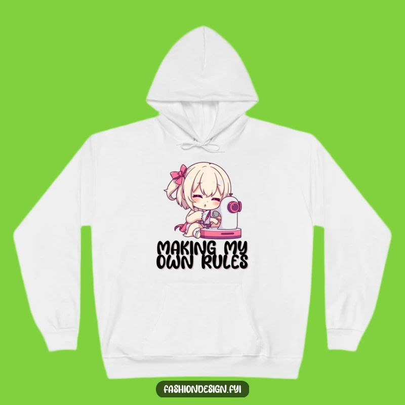 Funny Seamstress Hoodie: Dramatic Character with Sewing Machine, Cozy Humorous Gift