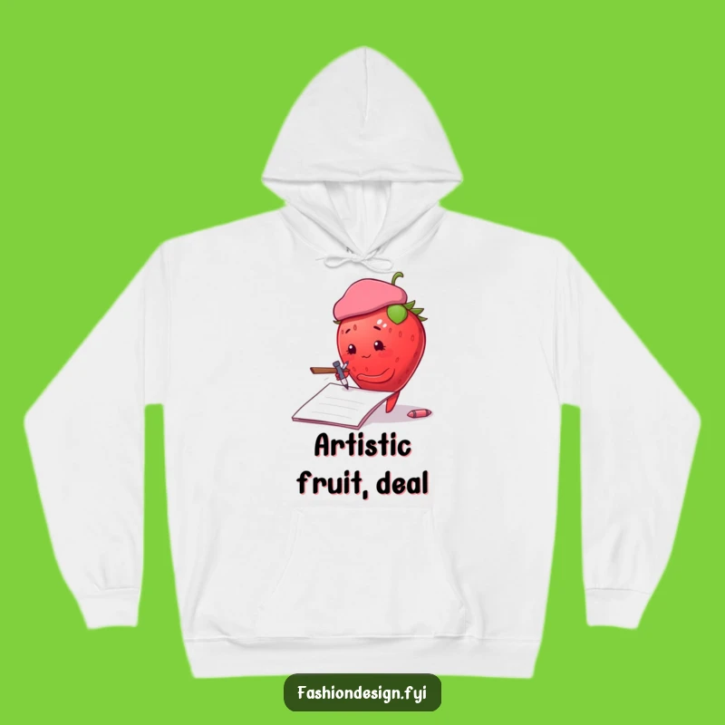Funny Strawberry Beret Hoodie: Cozy and Artistic Humor Gift for Warmth