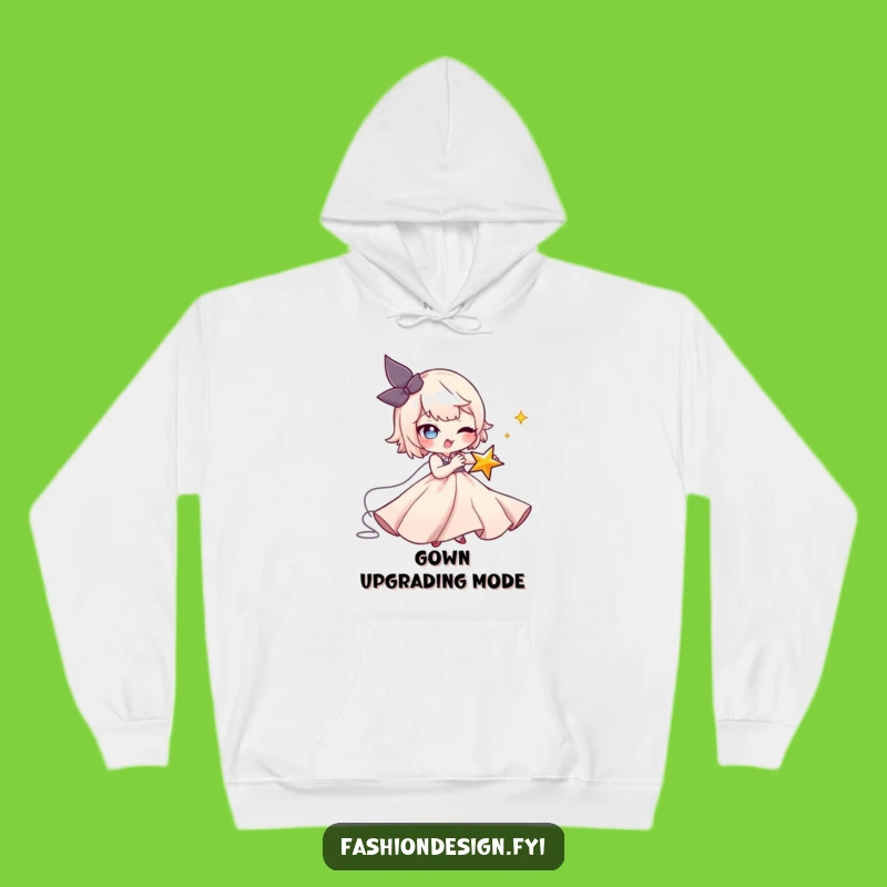 Funny Seamstress Hoodie: Cozy Up with Mischief and Starry, Flowing Gown Humor