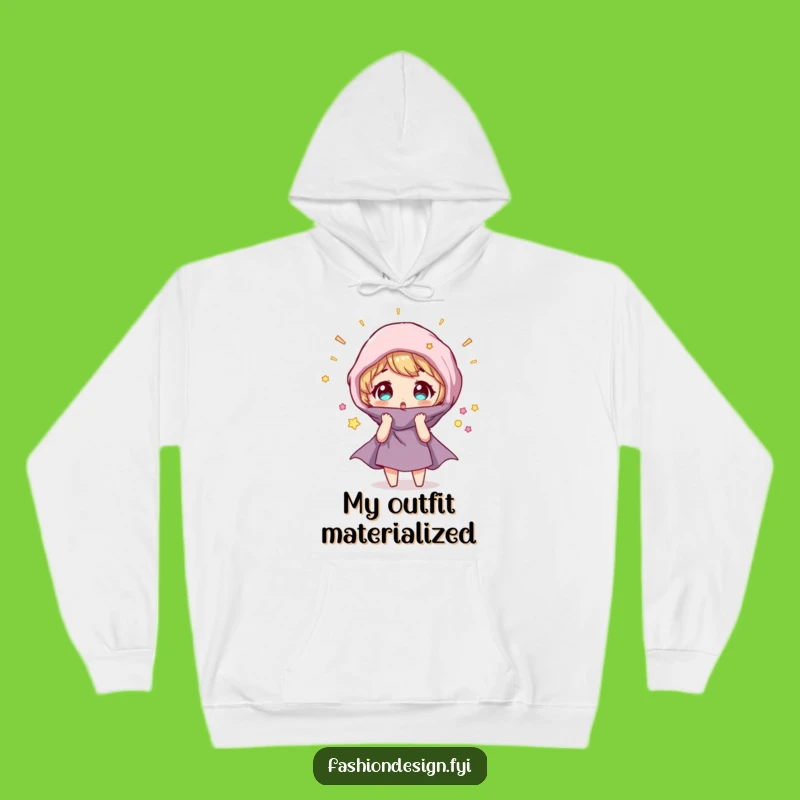 Funny Magical Fabric Hoodie: Surprised Character, Cozy Humorous Gift