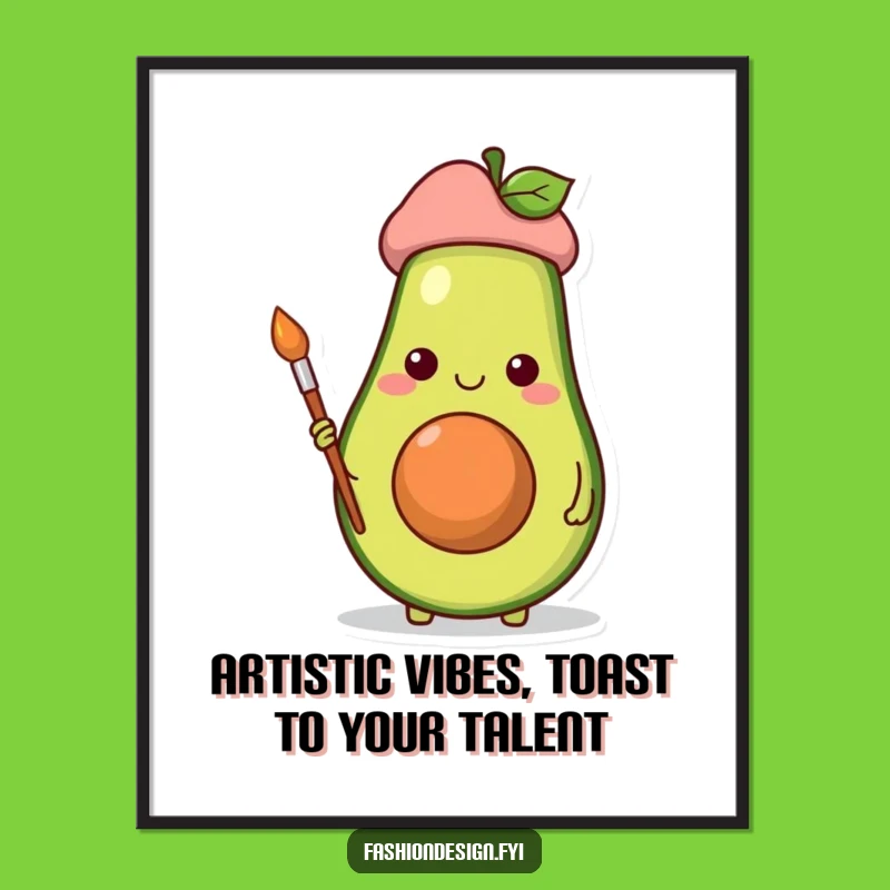 Free Printable Wall Art: Funny Avocado Artist - Downloadable DIY Decor