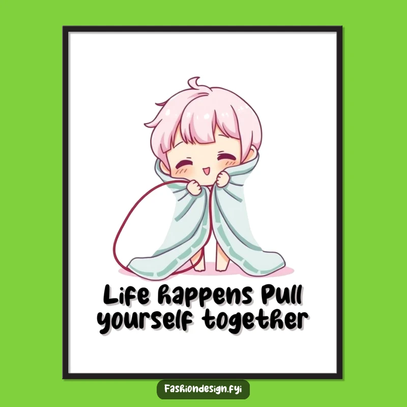 Free Printable Wall Art: Hilarious Unraveling Fabric Character, Funny Downloadable Decor for Your Home