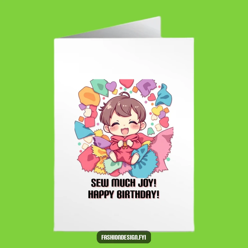 Free Printable Birthday Card: Giggling Crafter, Funny DIY Scrap Fabric Design