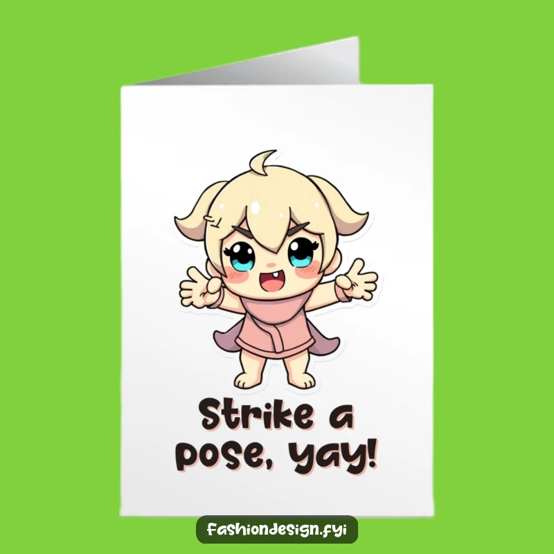 Free Printable Congrats Card: Funny Model Pose, Downloadable Celebration Gift