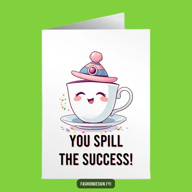 Free Printable Congrats Card: Giggling Teacup Glitter - Downloadable DIY Gift