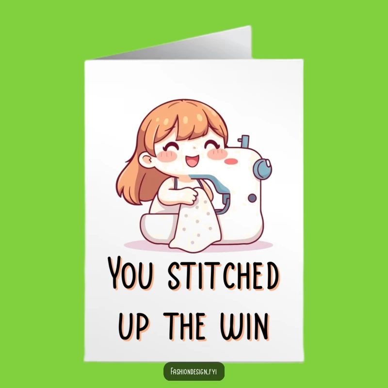Free Printable Congrats Card: Sewing Success - Funny Downloadable Celebration