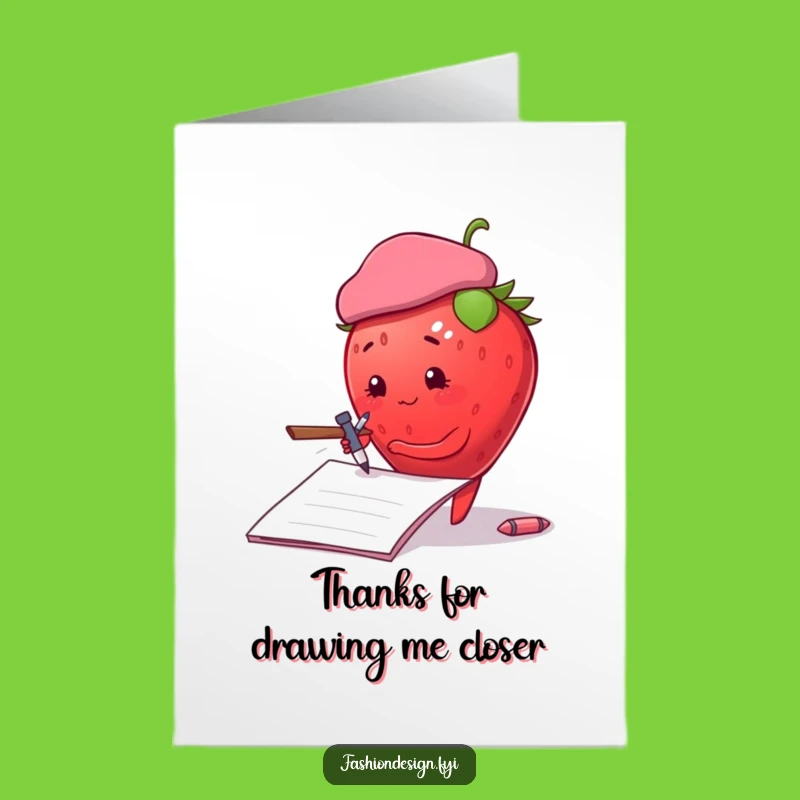 Free Printable Strawberry Thank You Card - Artistic Appreciation Downloadable