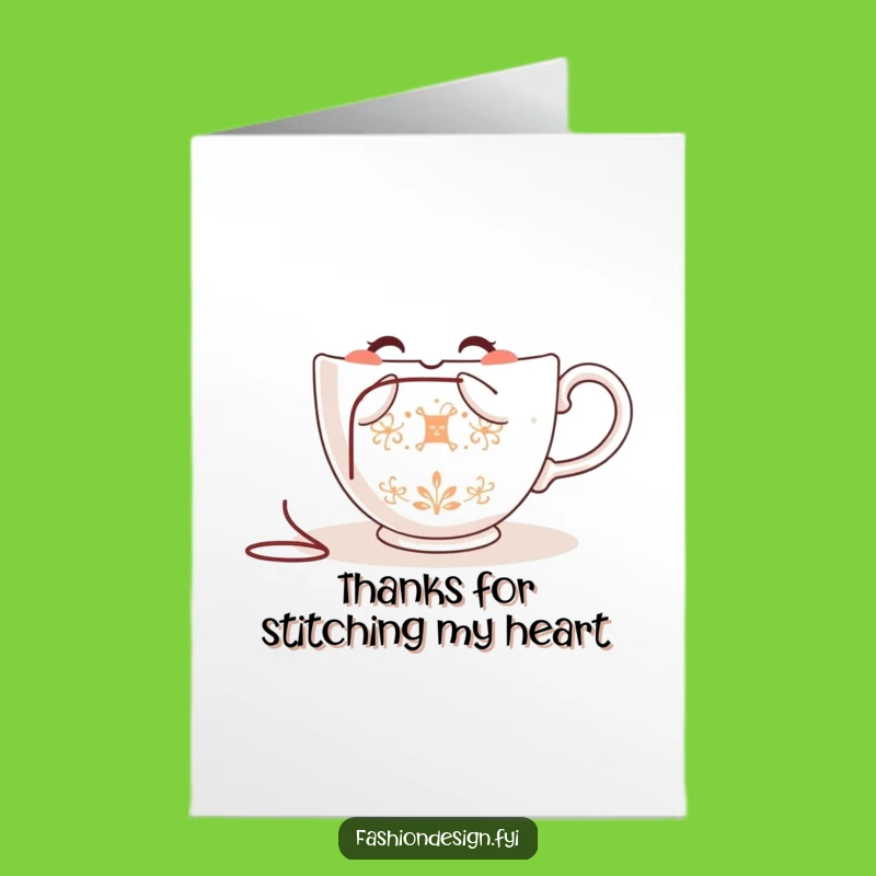 Free Printable Thank You Card: Admirable Teacup Expressing Gratitude Creatively