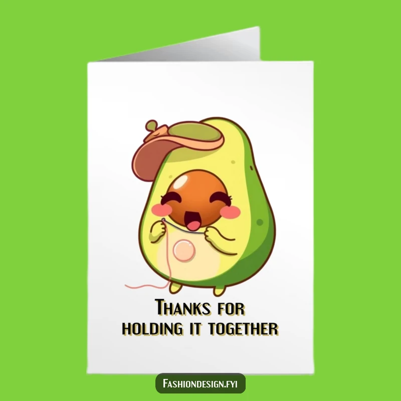 Free Printable Avocado Thank You Card - Cute Sewing Appreciation Downloadable