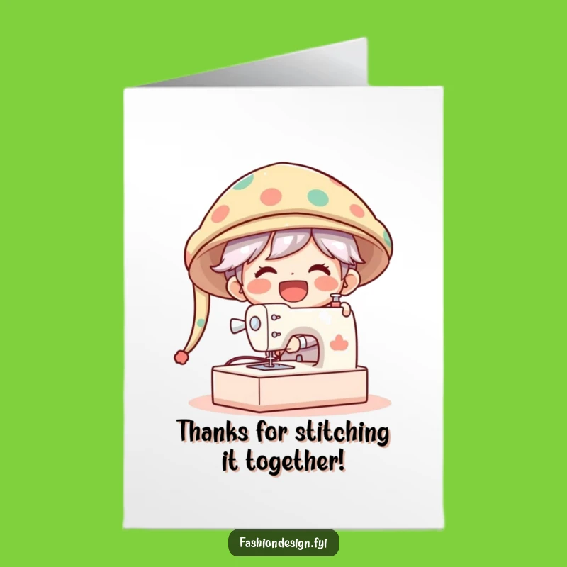 Free Printable Thank You Card: Sew Much Gratitude with a Giant Hat Design