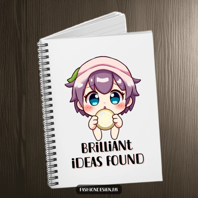 Funny crafter notebook featuring a surprised character holding a sparkly button, ideal for jotting down craft ideas and notes.