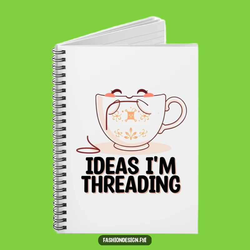 Funny Teacup Embroidering Notebook: Jot Down Ideas with Humorous Creative Flair