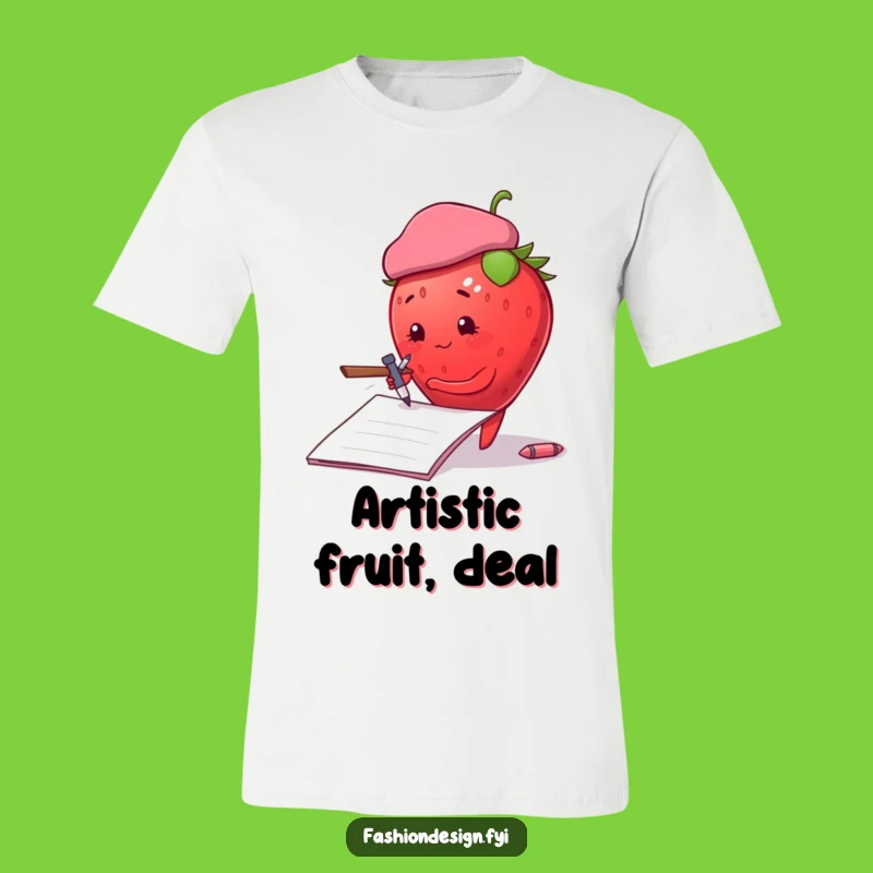 Funny Beret Strawberry T-Shirt: Artistic and Hilarious Fashion Statement Gift