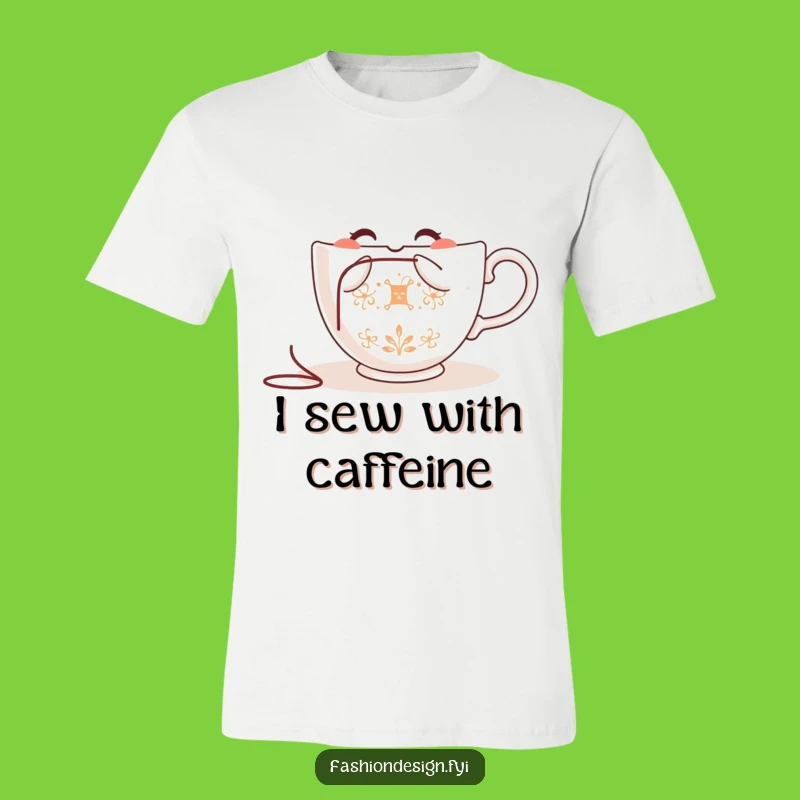 Funny Embroidering Teacup T-Shirt: Hilarious Wearable Art for Stitching Enthusiasts