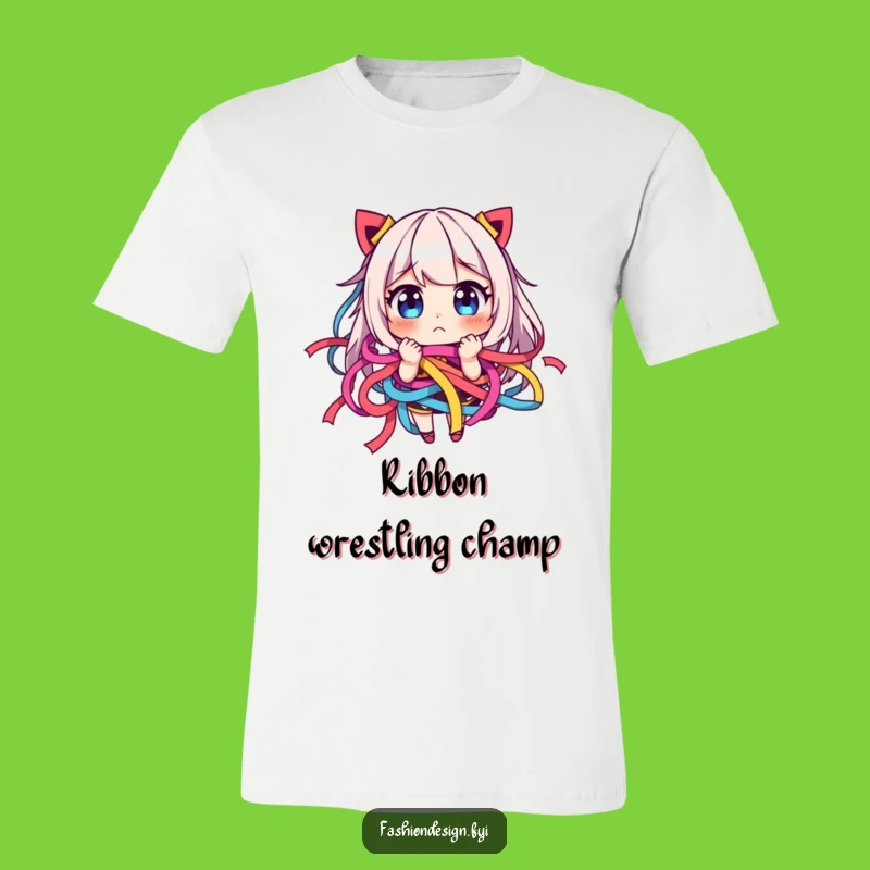 Funny Ribbon Tangle Tee: Wear Your Playful Frustration Comically