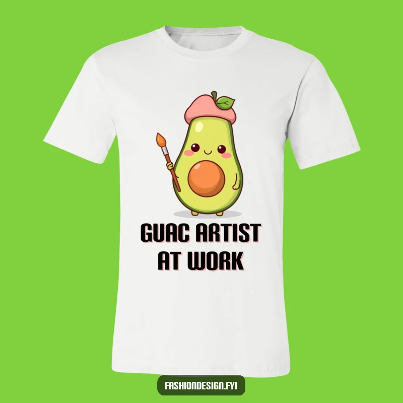 Funny Avocado Artist T-Shirt: Wearable Art for Quirky Fashionistas and Food Lovers
