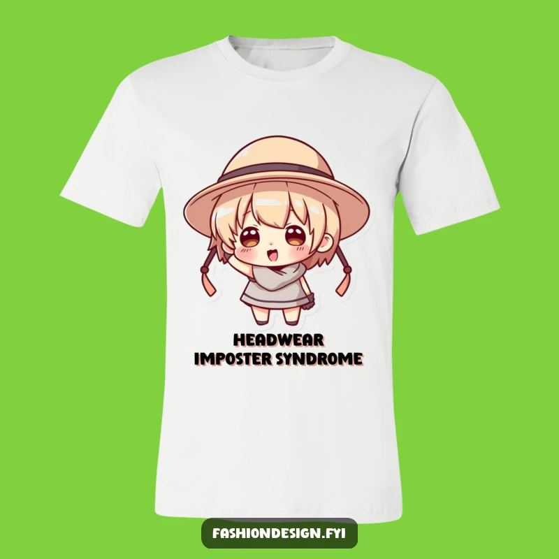 Funny Too Big Hat Tee: Hilarious Character Shirt as a Comical Gift