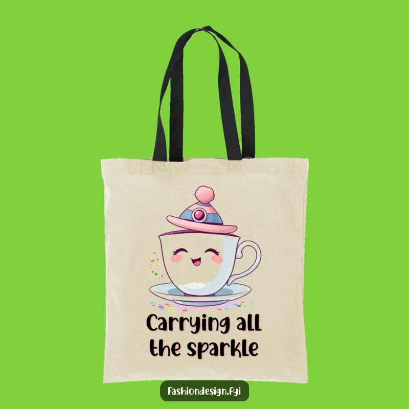 Funny Giggling Teacup Tote Bag: Carry Your Sparkle in Style