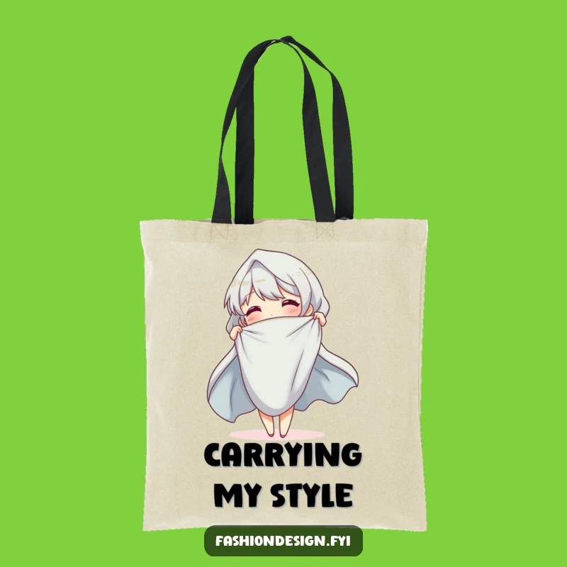 Funny Cheerful Drapery Tote Bag: Elegant cloth art, a chic funny gift for artists.